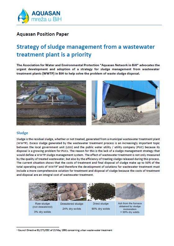 Strategy of sludge management from a wastewater treatment plant is a priority